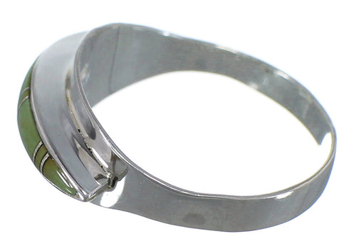 Southwest Turquoise Inlay Silver Ring Size 5-1/2 EX44890